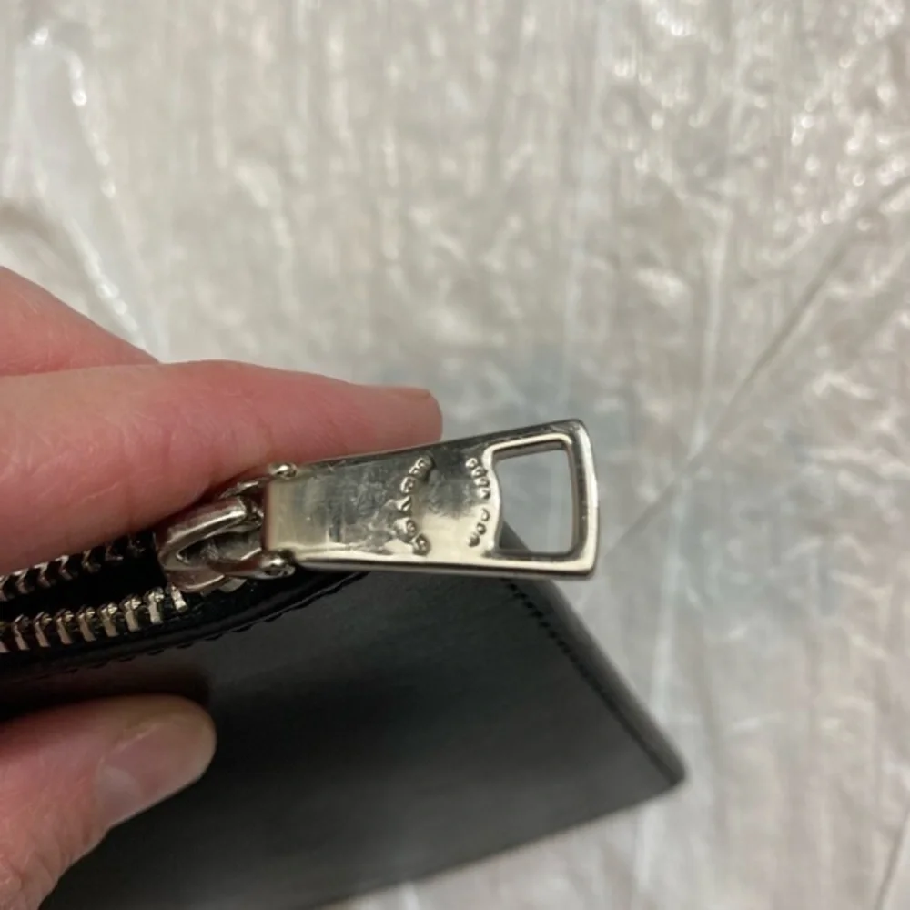 Coach black leather zipper case multifunctional